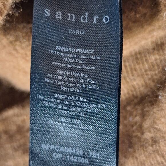 Sandro Paris Size 2 Women's Brown Sweater Vest Buttonup - Picture 2 of 16